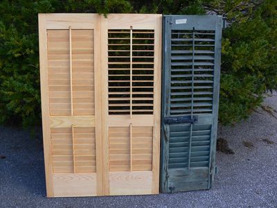 Louvered shutters. Moveable style. Made for county historic mansion.