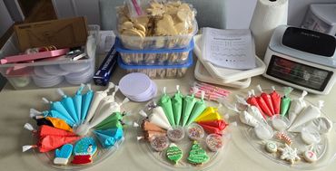 Class supplies on a table