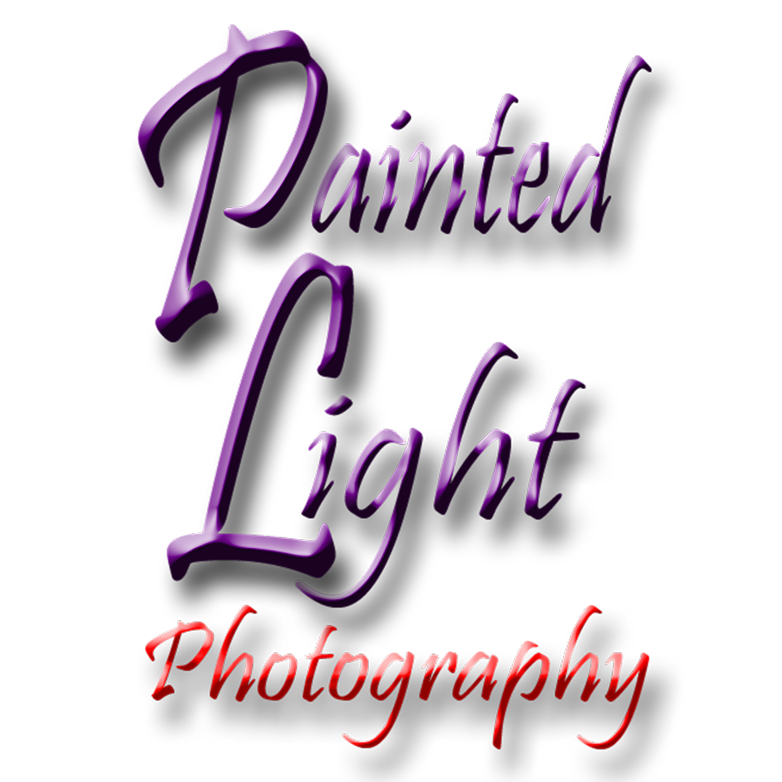 Logo for Painted Light Photography in purple and red text.