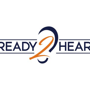 Logo with the text 'READY 2 HEAR' and an ear shape integrated into the design.