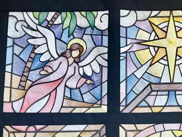 Stained Glass Nativity Angel