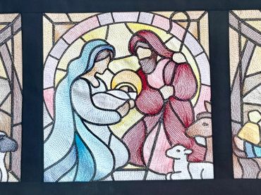 Stained Glass Nativity Jesus' Birth