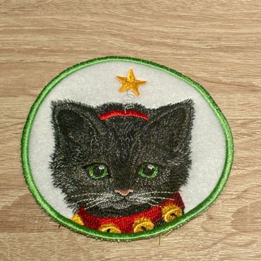 Black Christmas Kitten