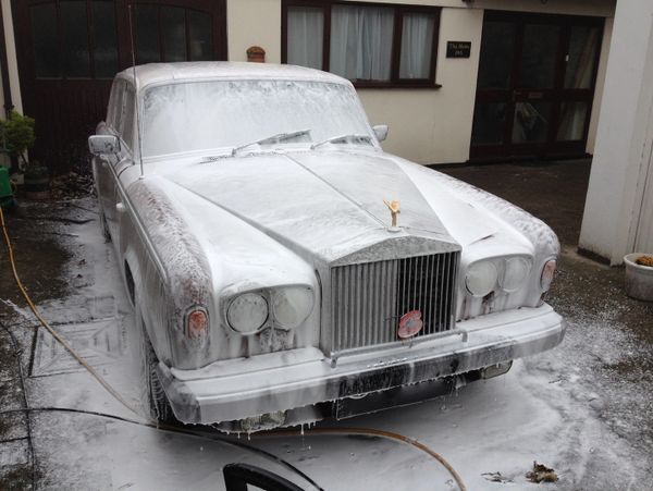 a beautiful car getting washed