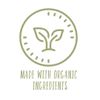 Made with organic ingredients logo in green color