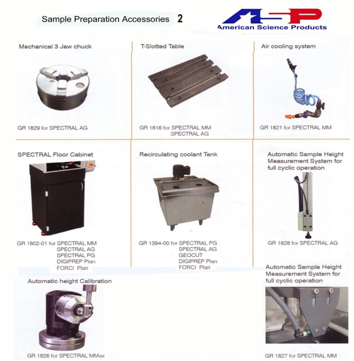 Sample preparation accessories for SPECTRAL systems by American Science Products.