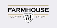 Farmhouse 78 Country Eatery logo with a shield design.