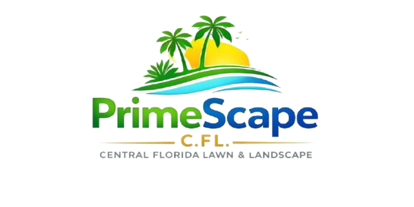 Logo for PrimeScape CFL featuring palm trees and a sunset.