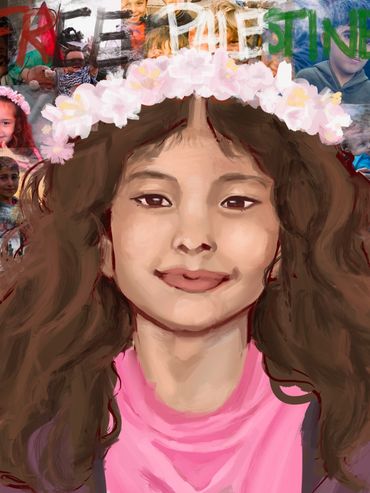 Original digital art - 6 yr old Palestinian girl killed