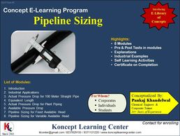 Concept E-Learning Program on Pipeline Sizing.
Chemical Industries Technical Training Programs