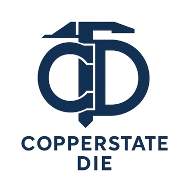 Blue logo with interlocked C and D letters above 'Copperstate Die' text.