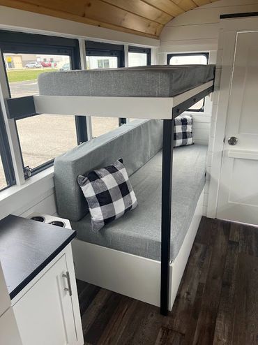 bunk beds in a bus