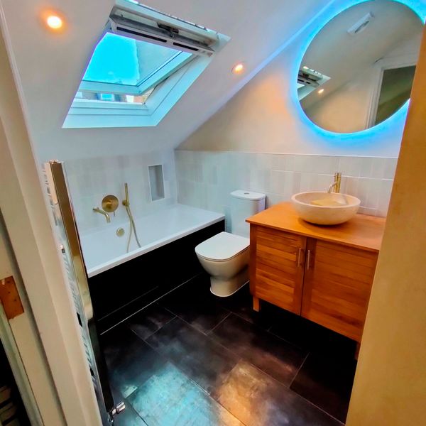 modernised loft conversion bathroom 