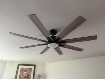 Mrs B wanted two new fans installed for the living room and master bed.