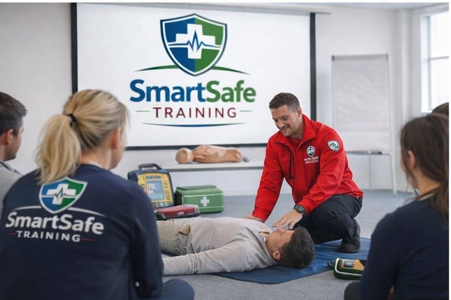Instructor demonstrates CPR during SmartSafe Training session.