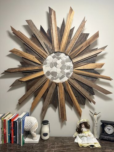 Wood and stone wall art