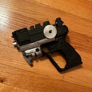 Fifth Element Handgun Prop made from recycled plastic junk