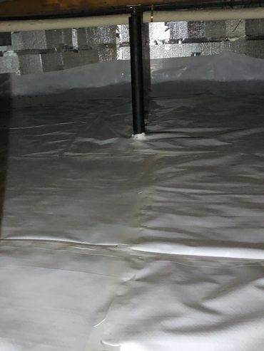 encapsulated, dry, waterproofed crawl space