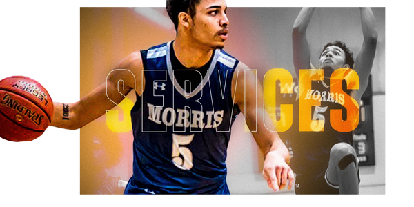 Basketball player in Morris jersey dribbling and preparing to shoot.