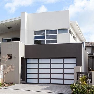 A designer garage door