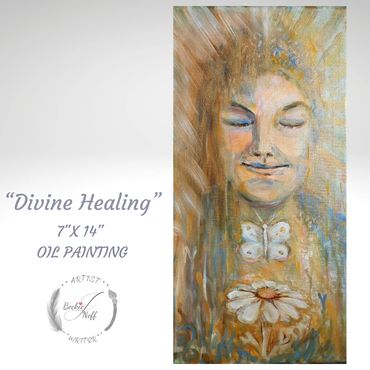 "Divein Healing"  (Left-Handed Oil Painting)

"Pray and be still...
Allow God's love
Into your mind,