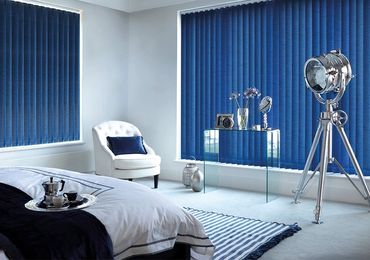 Blue Vertical Venetian Blinds