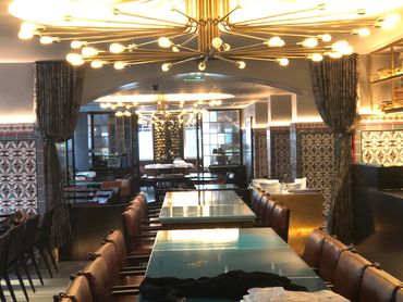 Restaurant Dividing Curtains with Tie backs