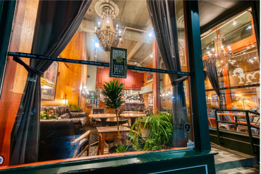 Restaurant Tie back curtains