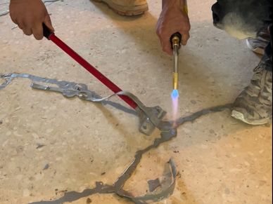 Making crack repairs with fast set polyurea for holes, cracks and joints for epoxy resin coatings 