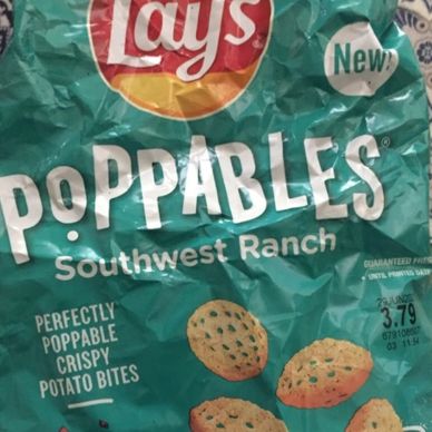 Photo of crumbled package of Poppalbes Southwest Ranch chips from Lays.