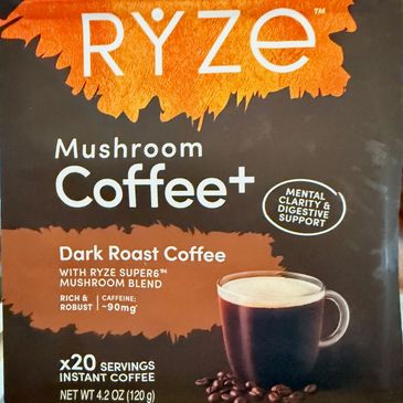 Photo of Ryze mushroom coffee.