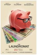 Launderomat cover for image which is a piggybank with glasses on top money from aound the world.