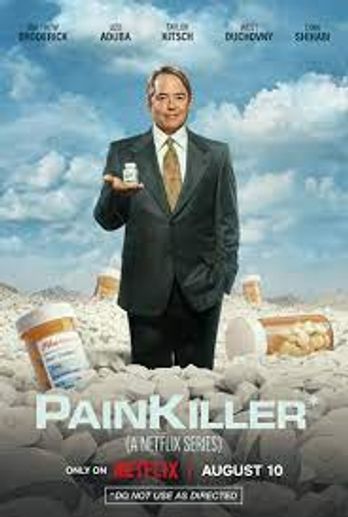 Photo of Painkiller movie on Netflix. Guy holding a bottle of pills.