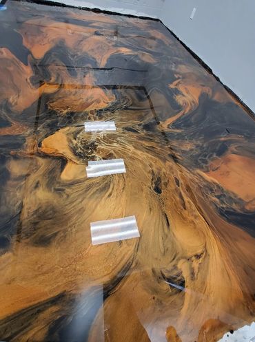 Black Pearl, Coffee and Bronze Metallic Epoxy Floor