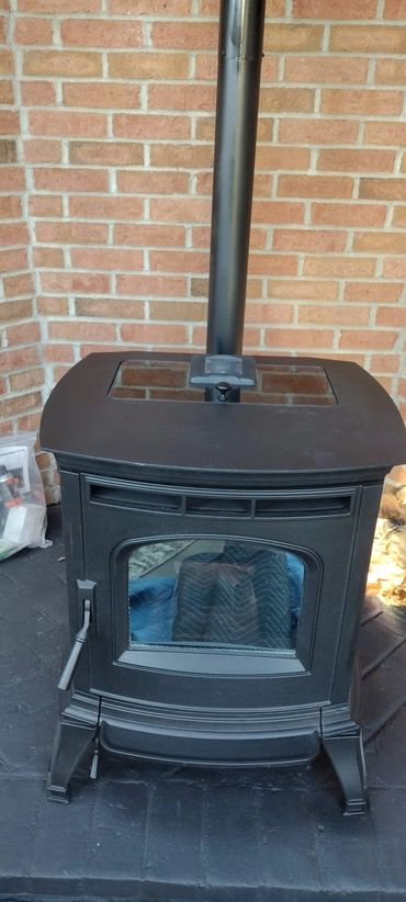 a wood burning fireplace stove