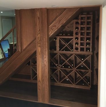 Custom Oak wine cellar