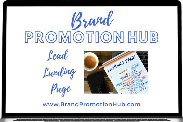 Brand Promotion Hub Image of a Service called Lead Landing Page and Image with the words Landing Pag.