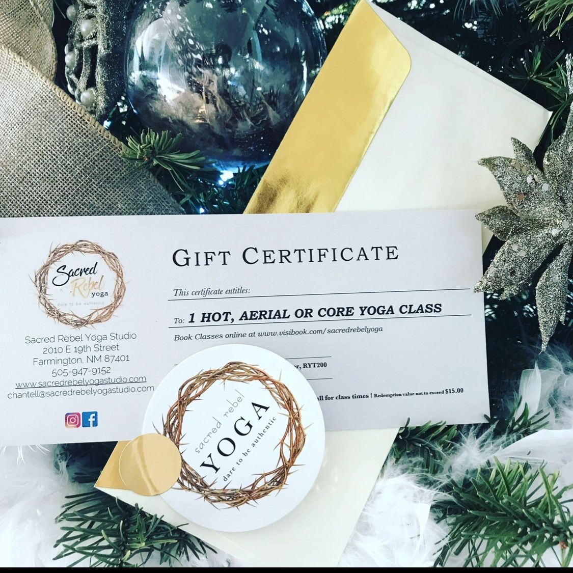 Paper gift cards available on request.