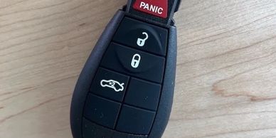 Remote car keys with panic button.