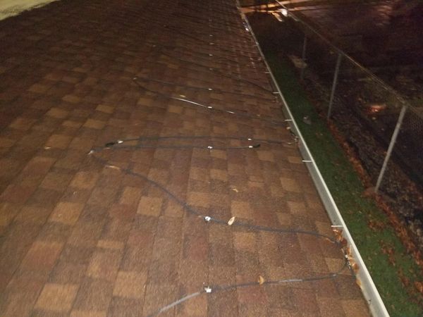 Heat tape has been installed to melt ice and snow around roofs perimeter and in the gutter system.