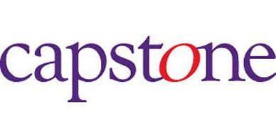 Capstone logo, purple with red "o".