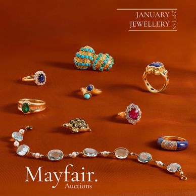 the January jewels jewellery auction logo featuring antique jewellery and vintage jewellery