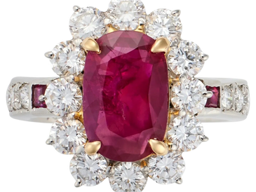 A Burma ruby and diamond ring