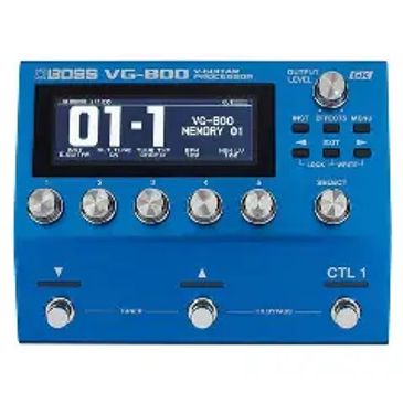 Blue Boss VG-800 guitar effects processor with knobs and display.