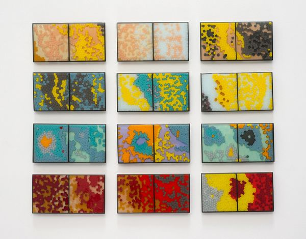 Aerial Boundaries, fused and polished glass wall panels, 2015, by Bethany Wheeler.