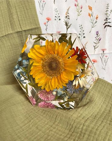 5" hexagon resin block