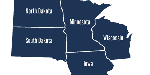 5 states including Minnesota, Iowa, North Dakota, South Dakota, and Wisconsin