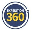 Logo of Expedition 360 in circular design with blue and gold colors.