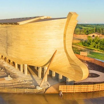 The Ark Encounter, a massive full-scale wooden replica of Noah’s Ark.