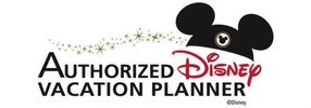 Logo for Authorized Disney Vacation Planner with Mickey ears and sparkles.